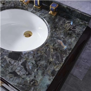 Labradorite Blue Granite Bathroom Vanity Top